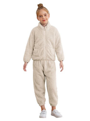 Kids Boys Girls Pajama Set Tops Outfits Stand Collar Homewear Zipper Nightwear - Picture 51 of 74