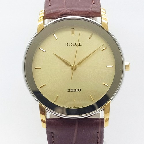 SEIKO Dolce SERVICED/WARRANTY 04/1991 Quartz Dress Watch Gold 5E31-6C10