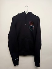 Adidas Originals Peace Sign Hoodie - Mens Size Small - Black Hoodie Colorful