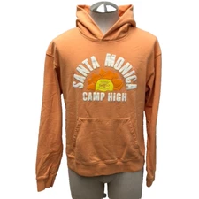 Camp High Santa Monica Graphic Hoodie Sweatshirt Mens Medium Orange School