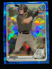 2020 Bowman Chrome Draft Sapphire ROBERT HASSELL 1st Rookie #BD-39 Nationals RC