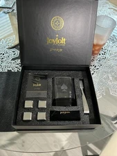 Joyjolt Poker WHISKEY GLASS SET Jack of Spades 11 oz w/ CARDS  Dice Ice Cubes 
