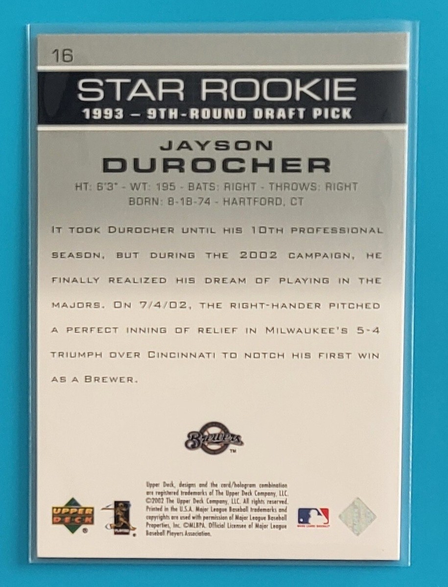 2003 Upper Deck Star Rookie #16 Jayson Durocher Milwaukee Brewers