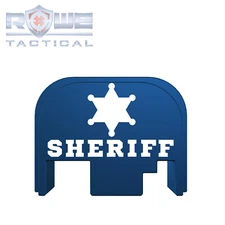 Rowe Tactical Rear Slide Cover Back Plate for Glock Gen 1-4 - Blue - Sheriff