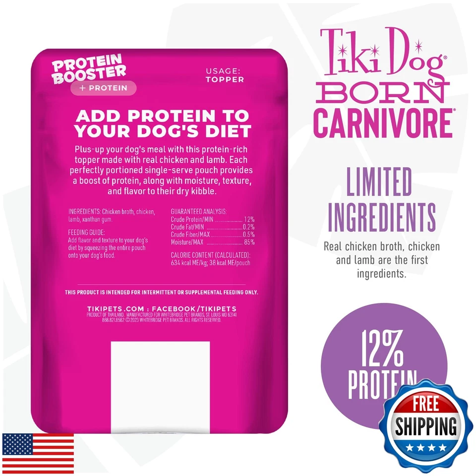 Tiki Dog Born Carnivore Protein Booster Dog Food Topper, Chicken and Lamb Rec - Image 2 of 4