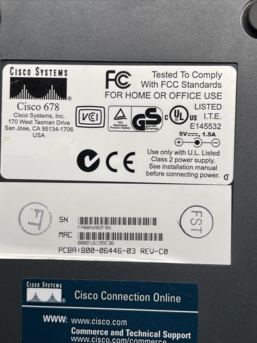 Cisco 678 ADSL PCBA router: 800-06446-05 rev-c0 con manuale - Foto 7 di 10