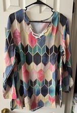     Multicolored Geometric Tunic Size XL    