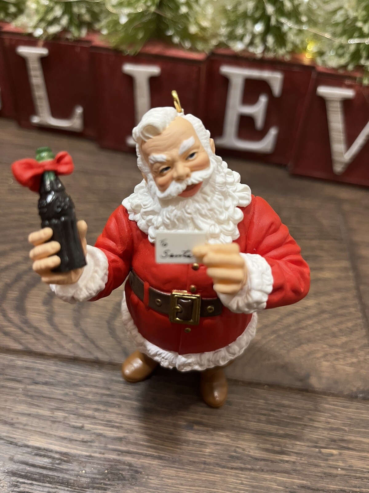 1996 Vintage Coca-Cola Santa Welcome Keepsake Ornament by Hallmark