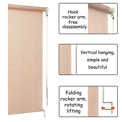 4'W x 6'L Roller Shade Blind Roll up w/ crank For Deck Porch