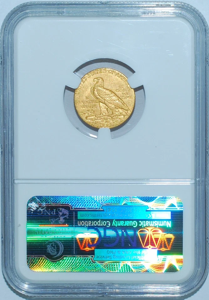 1909 P NGC MS61 $2.50 $2 1/2 Gold Indian Quarter Eagle - Image 2 of 2