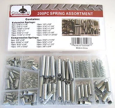 200PC GOLIATH INDUSTRIAL SPRING ASSORTMENT CARB CARBURETOR EXTENSION COMPRESSION