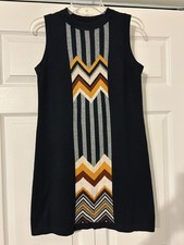 MISSONI for Target Sz XS Black with Chevron Zig Zag Knit Shift Dress