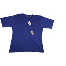 Robert Stock Signature Vintage Silk Ribbed Blue Shirt Men's Large New