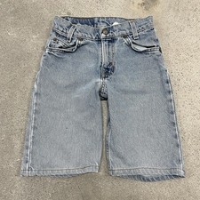 Vintage Levi 562 Loose Fit Shorts Boys Size 8 Blue Orange Tab Stone Wash