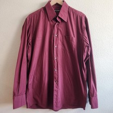 Dolce & Gabbana Shirt Mens 16.5 42 Burgundy Red Long Sleeve Button Up Italy
