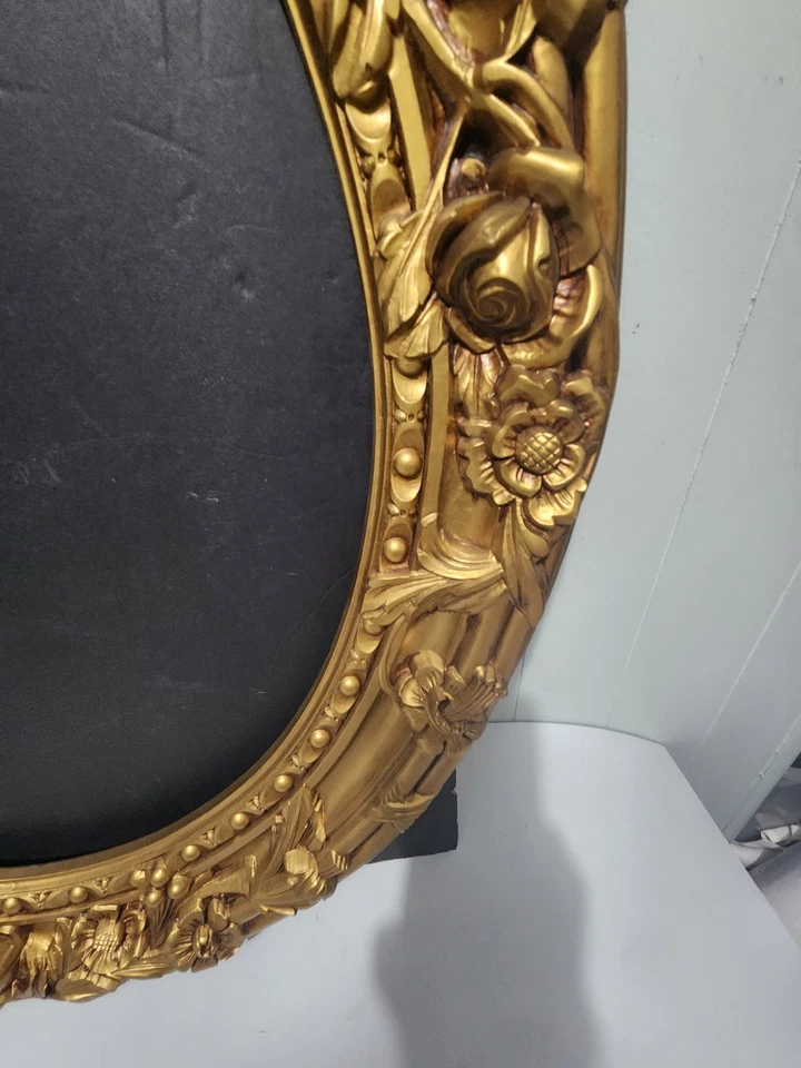 Marco MCM Oro Ornamentado Hollywood Regency 27” x 24” Rosas Florales Estilo Siroco Foto 4 de 4