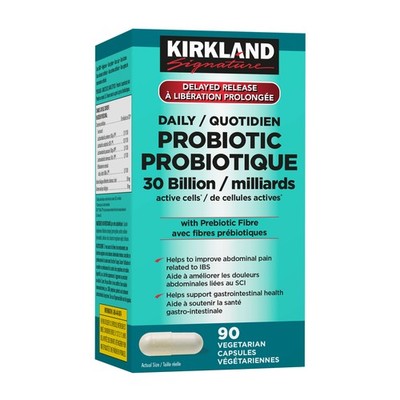 Kirkland Signature Daily Probiotic 30 Billion, 90 Vegetarian Capsules 
