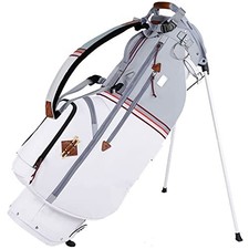 New Sun Mountain Golf Mid-Stripe Single Strap Stand Bag White/Cadet/Brick