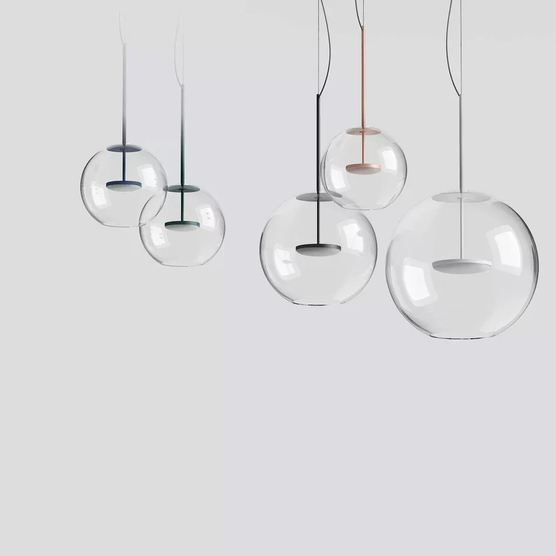Lampada a Soffitto Sospensione LINEA LIGHT Cristalbolla Palla Trasparente Luce, fotografia 7 di 12