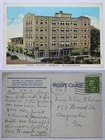 1937 Hotel Dalton Postcard, Dalton GA, Coca-Cola, Fire Truck, Vintage Cars