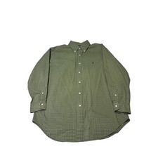 Ralph Lauren Classic Fit Plaid Button Down Shirt Men's Large Green White Navy
