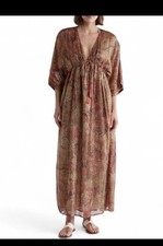 Raga Zuri Kimono Sleeve Maxi Dress Oversized Sz S $245 MSRP Boho Lagenlook