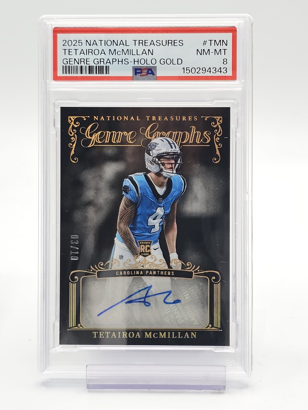 Tetairoa McMillan Panini National Treasures Genre Graphs #TMN Holo Gold