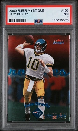 2000 FLEER MYSTIQUE #103 TOM BRADY ROOKIE RC 1029/2000 PSA 7