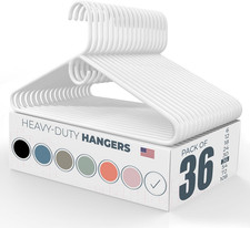 Made in USA Heavy Duty Plastic Clothes Hangers Bulk, 20 30 50 100 Pack Available