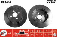 2X TRW Bremsscheibe DF4404 FüR Toyota Corolla NDE120_ NDE120R Vvtl ZZE123_
