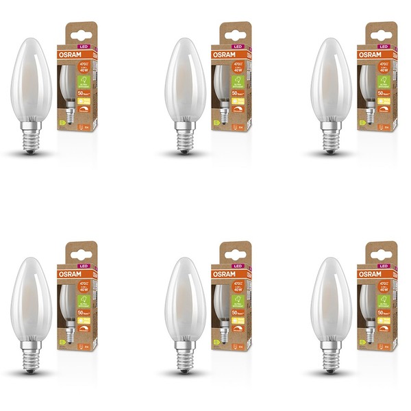 6Er Set Osram E14 Superstar+ Classic Led Lampe Kerzenform Dimmbar 2,9W Wie 40W-image