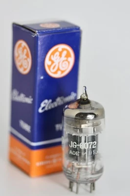 NOS GE 6072 JG-6072 (12AY7) BLACK-PLATE 3-MICA TUBE MIC QUALITY 1959 TROPHY NOS - Image 1 of 4