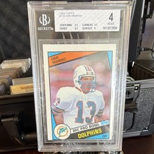 Topps 1984 Dan Marino #123 Miami Dolphins Rookie Base Football Card BGS 4. rookie card picture