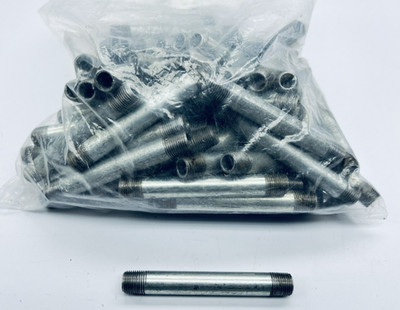 Lot of 75 Steel Pipe Nipple 1/8'' x 3'' Sch 40 Overall Length - 3'' Schedule 40