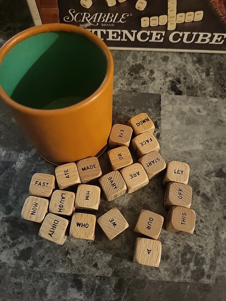 Vintage Scrabble Brand Sentence Cube Game Dice 1971 Selchow Righter Family - Image 4 of 4