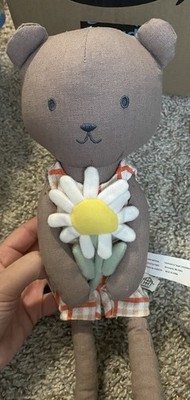 Hearth & Hand with Magnolia Plush Bear Holding Flower Easter Basket NWT