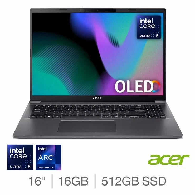 Share Acer Aspire 16 2K OLED Laptop Intel Ultra 5 125H 16GB RAM 512GB SSD NX.J5LEK.003