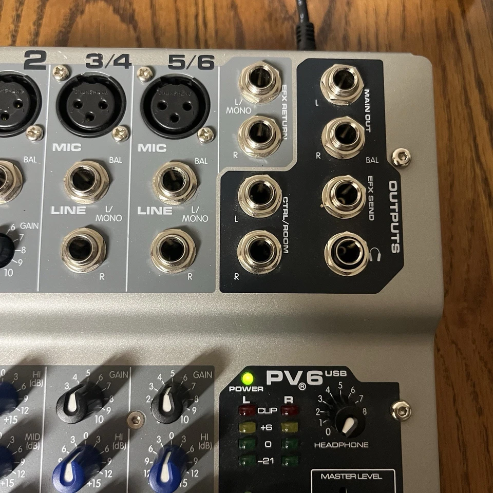 PEAVEY PV6USB 6 CHANNEL COMPACT USB MIXER - TESTED - NO POWER SUPPLY - Image 2 of 4