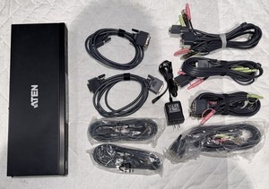 Used Aten CS1644 USB DVI Dual View Kvmp Switch with power and cables