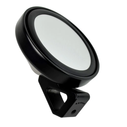 Deluxe Side Mirror, Black with Flat Lense, Each Dunebuggy & VW