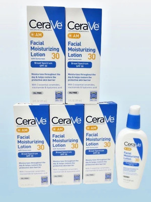 CERAVE AM FACIAL MOISTURIZING LOTION SPF30 W/ SUNSCREEN 3 OZ 09/2027 5PC DETAIL