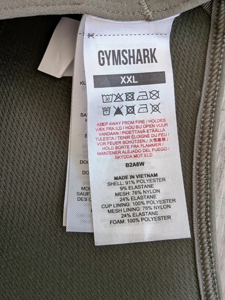 EUC GYMSHARK | Women's Forest Green Size XXL Sports Gym Bra Racerback Vented - Image 4 of 4