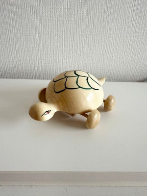 #ad Sori Yanagi Turtle Car Design Wooden Kokeshi Ornament Handmade Used $235.17