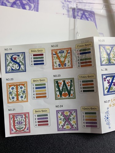 Nr. 41 Zahlen Stickkarte Bruder Bernina Babylock Buchstaben Monogramm Initialen - Bild 7 von 8