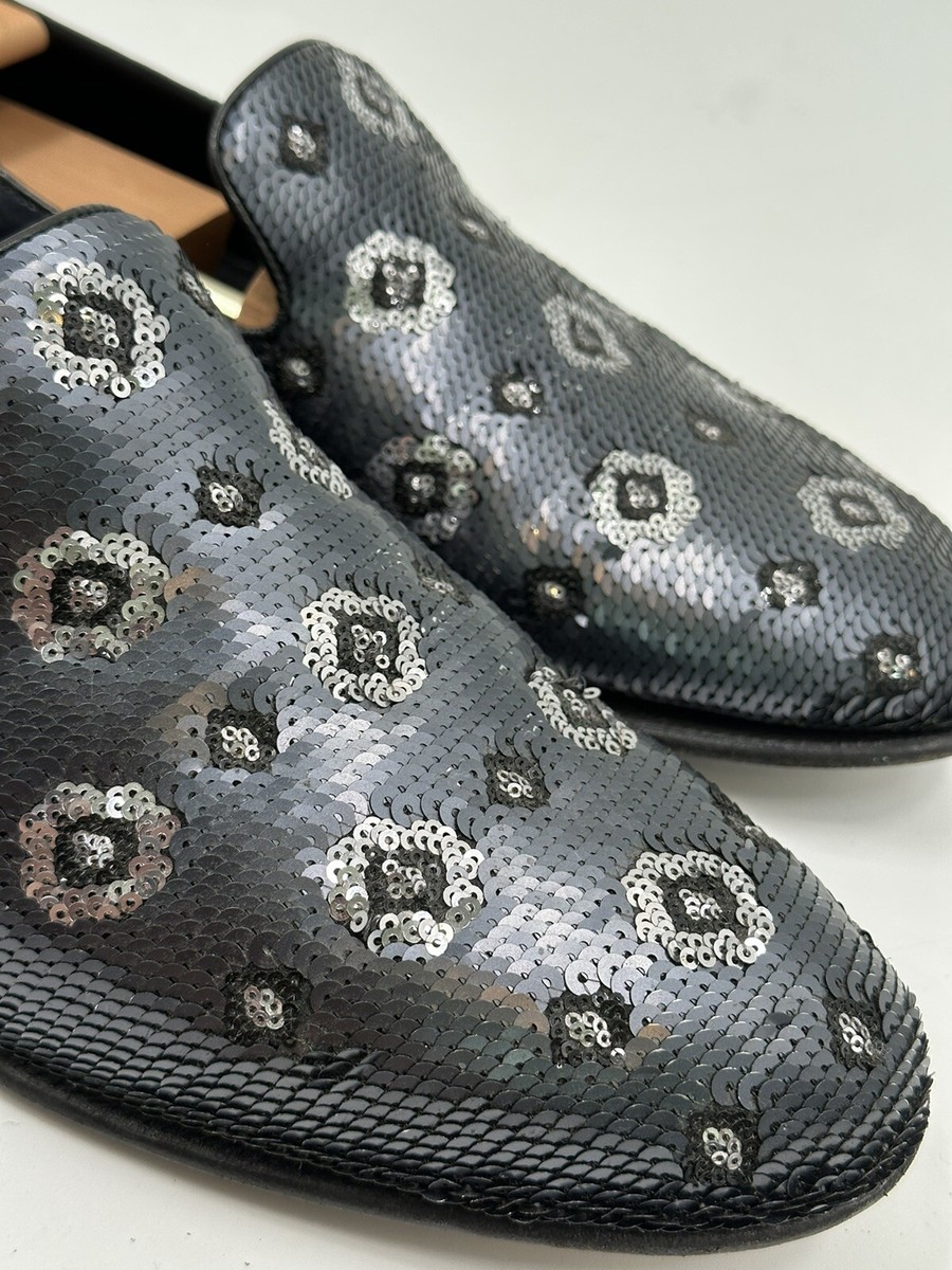 Prada Blue Floral Sequin Slip-on Sleepers For Man Size 11 | eBay display picture 3