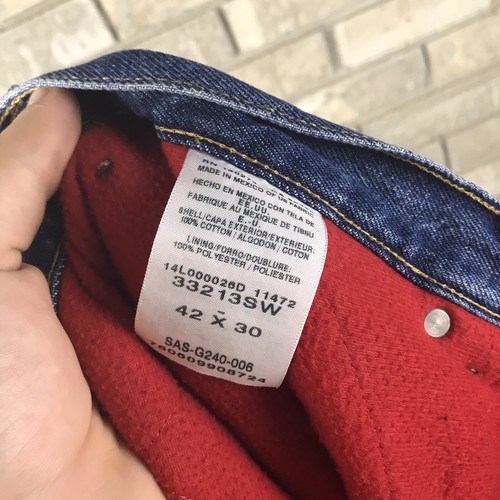 Vintage Wrangler Rustler Marke Rugged Wear Fleece gefütterte Jeans Herren 42x30 Arbeit - Bild 11 von 11