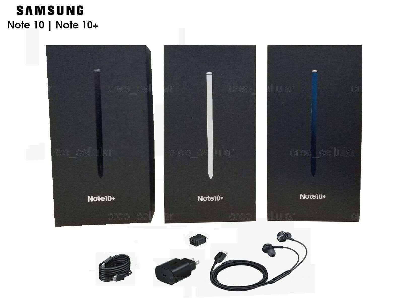 nul Lege med gentagelse Samsung Galaxy Note 10 10+ Plus Box with OEM Accessories Genuine Charger  AKG USB | eBay