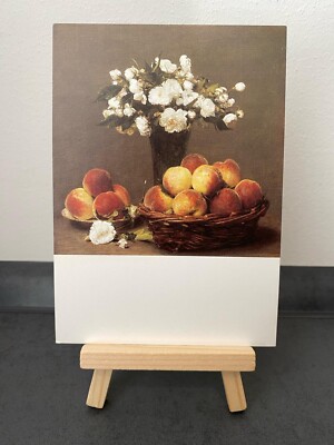 Vintage Postkarte Henri Fantin-Latour, Climbing Roses and Peaches, Gemälde,Kunst