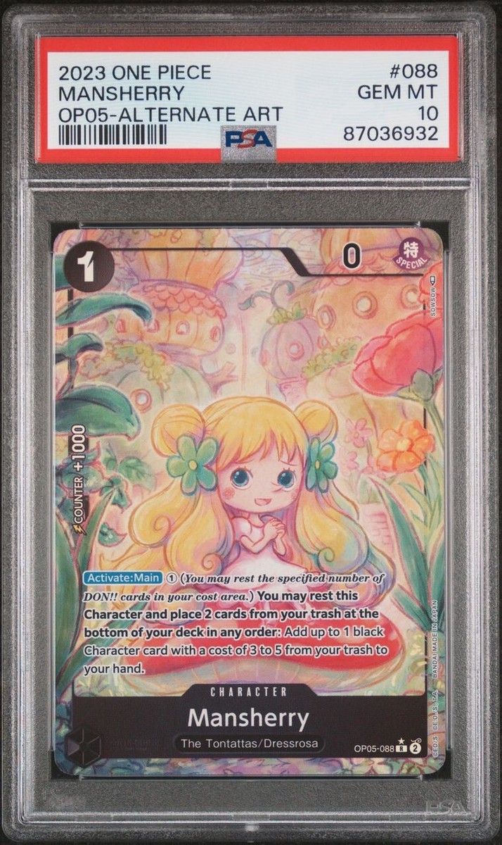 Mansherry PSA 10 Gem Mint Alternate Art One Piece Card Game Mansherry PSA 10 Gem Mint Alternate Art One Piece Card Game