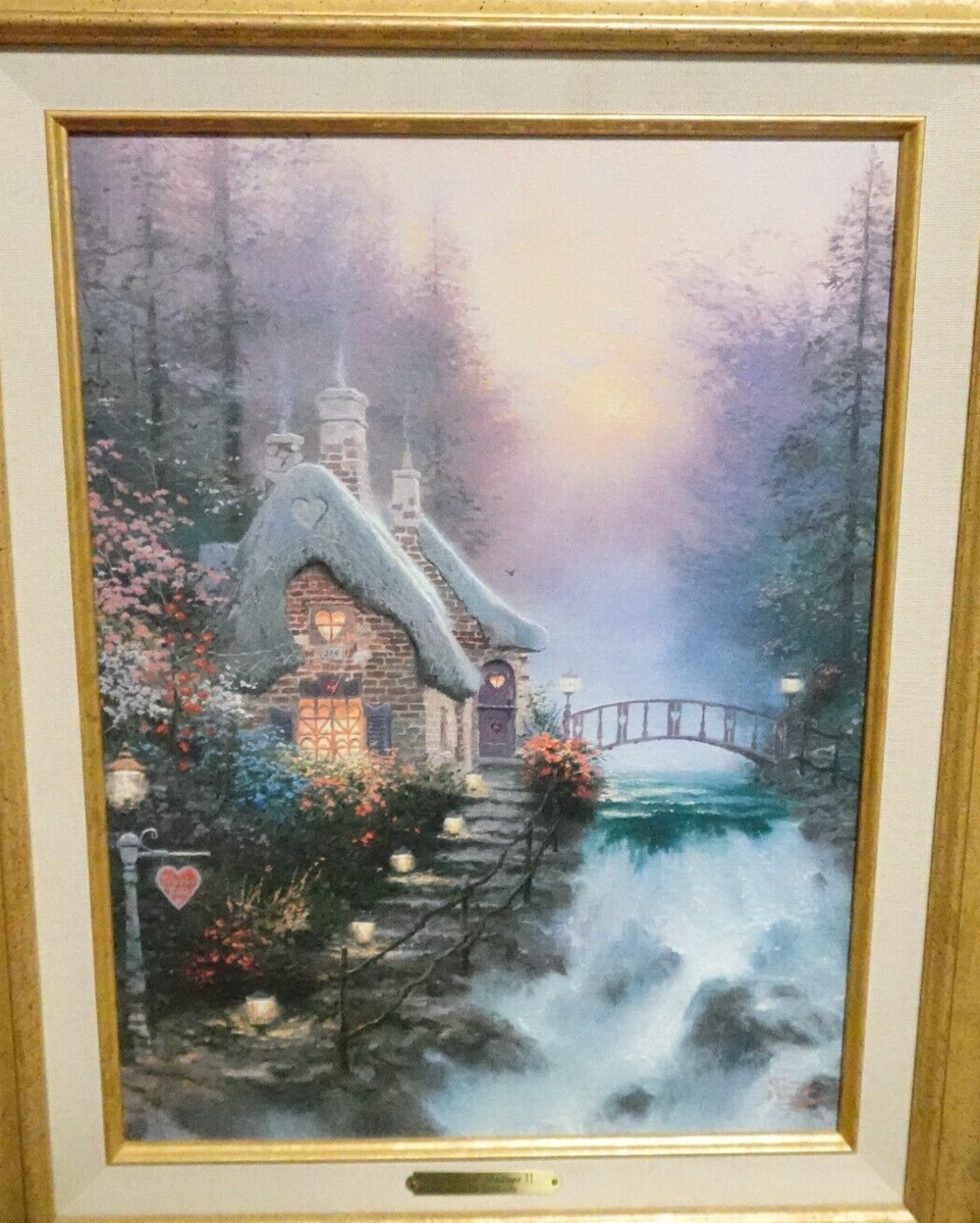 Thomas Kincade Wall Calendar 2025 Vintage Thomas Kinkade February  Sweetheart Cottage II Decorater Thomas Kinkade - Sweetheart Cottage Ii  Restaurant, image size:962x1200